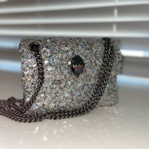 Kurt Geiger iridescent silver rainbow handbag